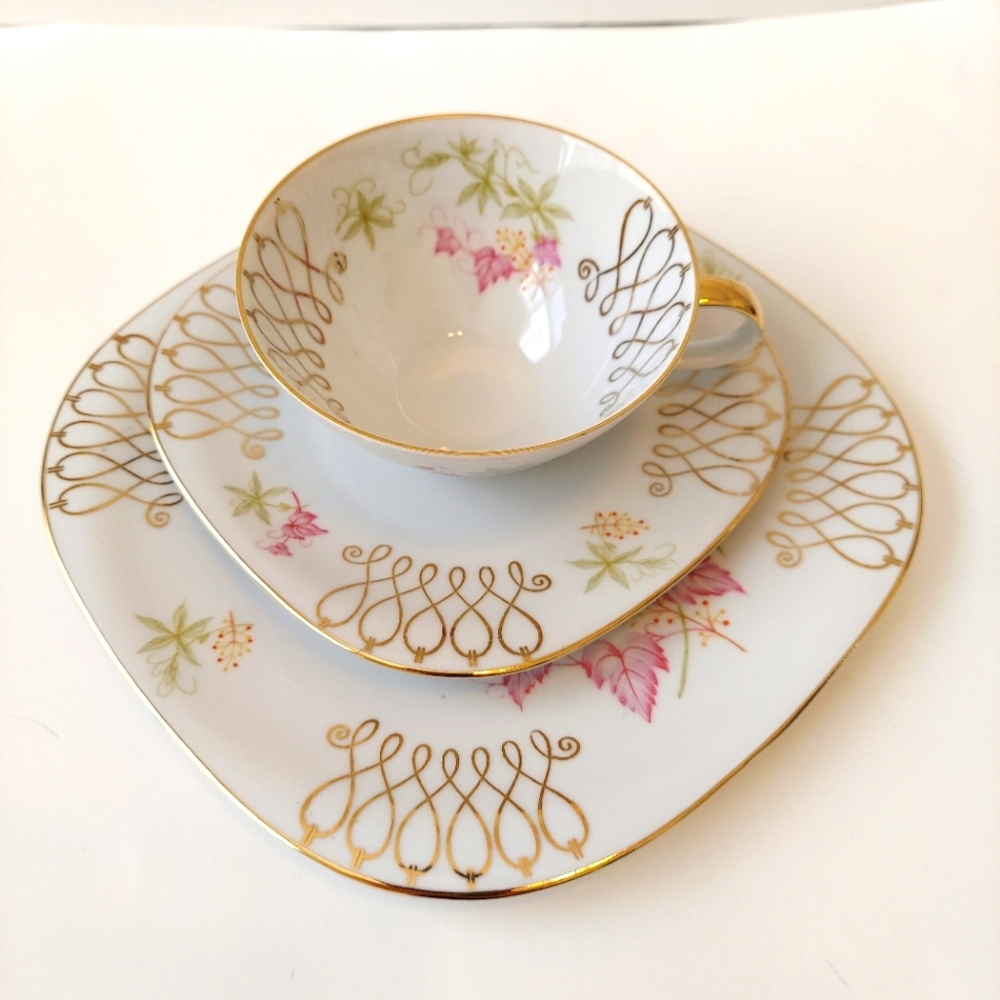 Vintage Wunsiedel Trio Tea Cup Saucer Plate